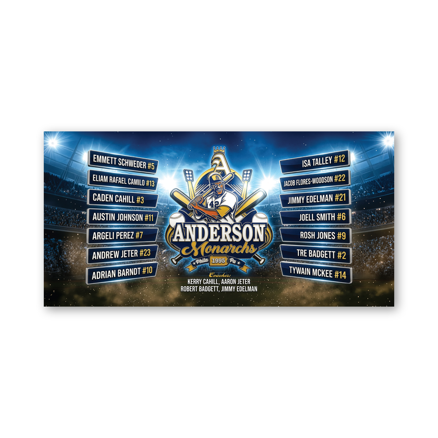 Proof art: Anderson Monarchs banner