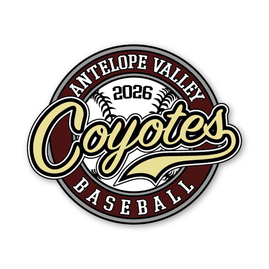 Proof art: Antelope Valley Coyotes pin, 2 inch