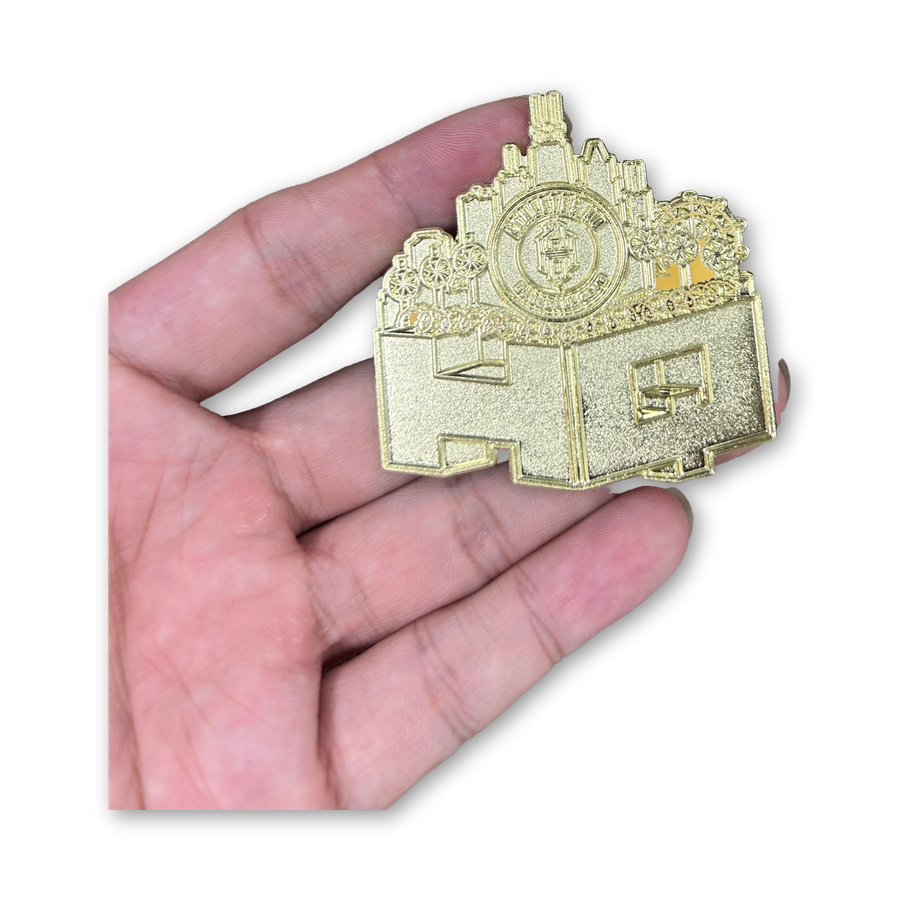 Athletes HQ dangle pin, glitter, all gold metal