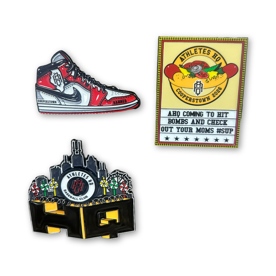 Athletes HQ dangle pin, glitter, all gold metal