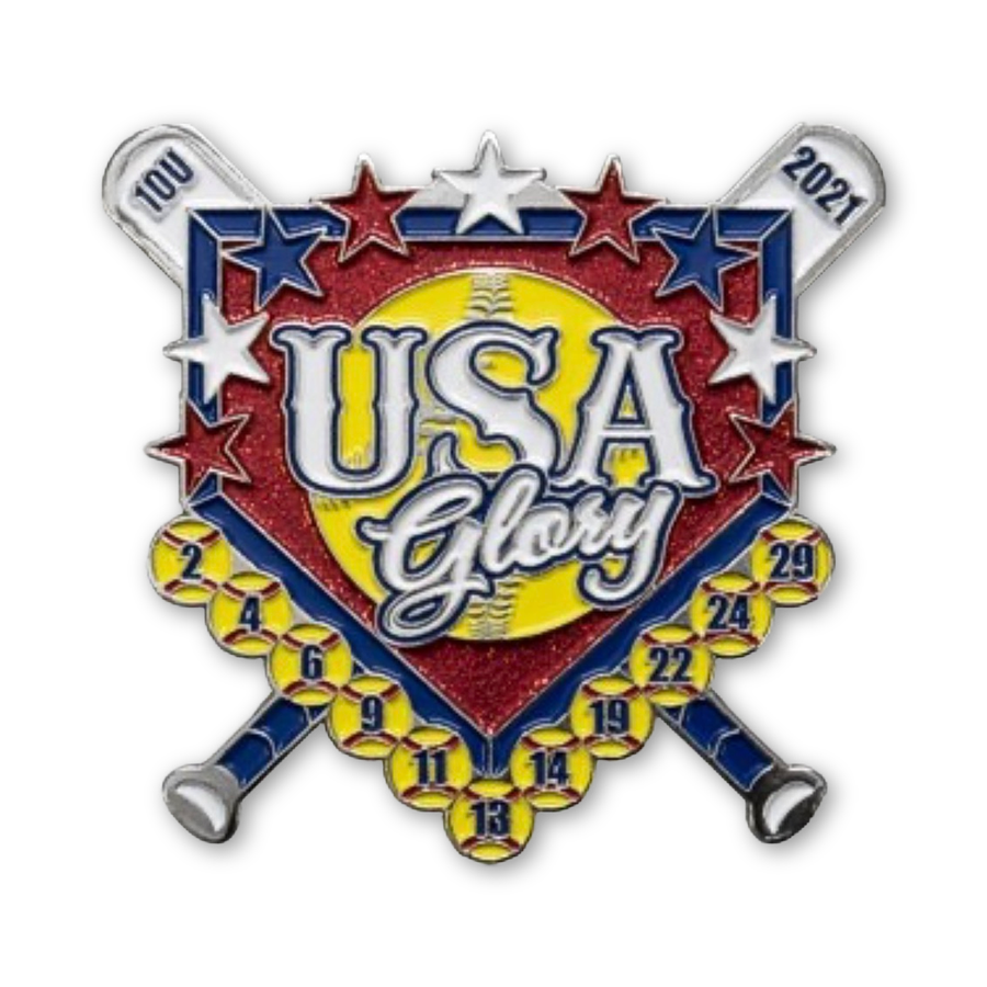 Cleveland All-Stars pin, 2 inch, soft enamel, 1 glitter colour