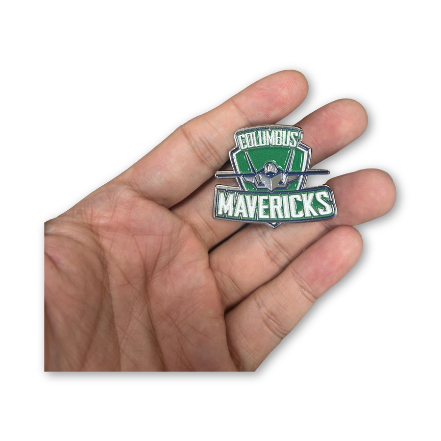 Columbus Mavericks pin, 1.5 inch