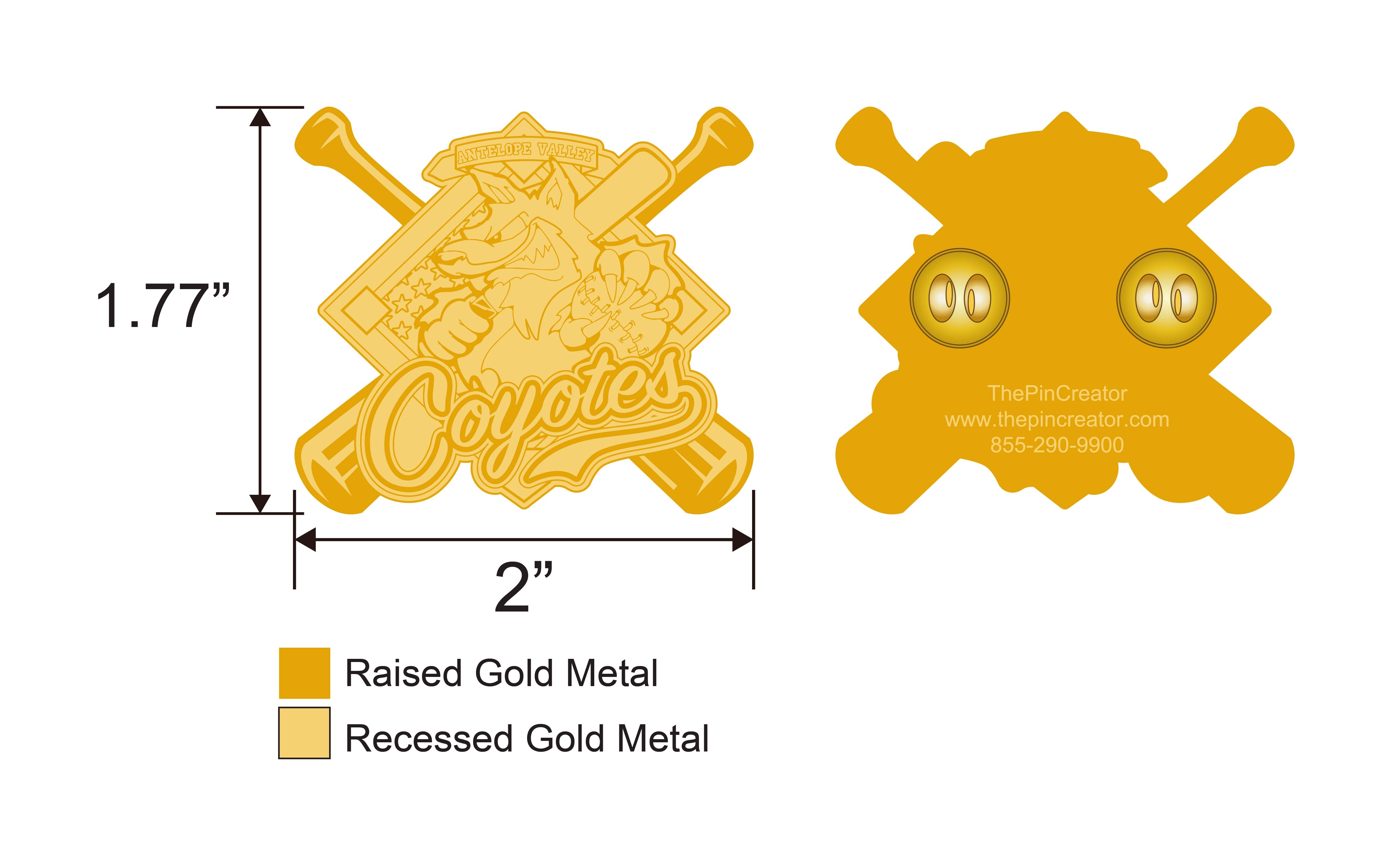 2.0 inch custom baseball trading pin, final artwork, for an Antelope Valley, CA team — The Pin Creator