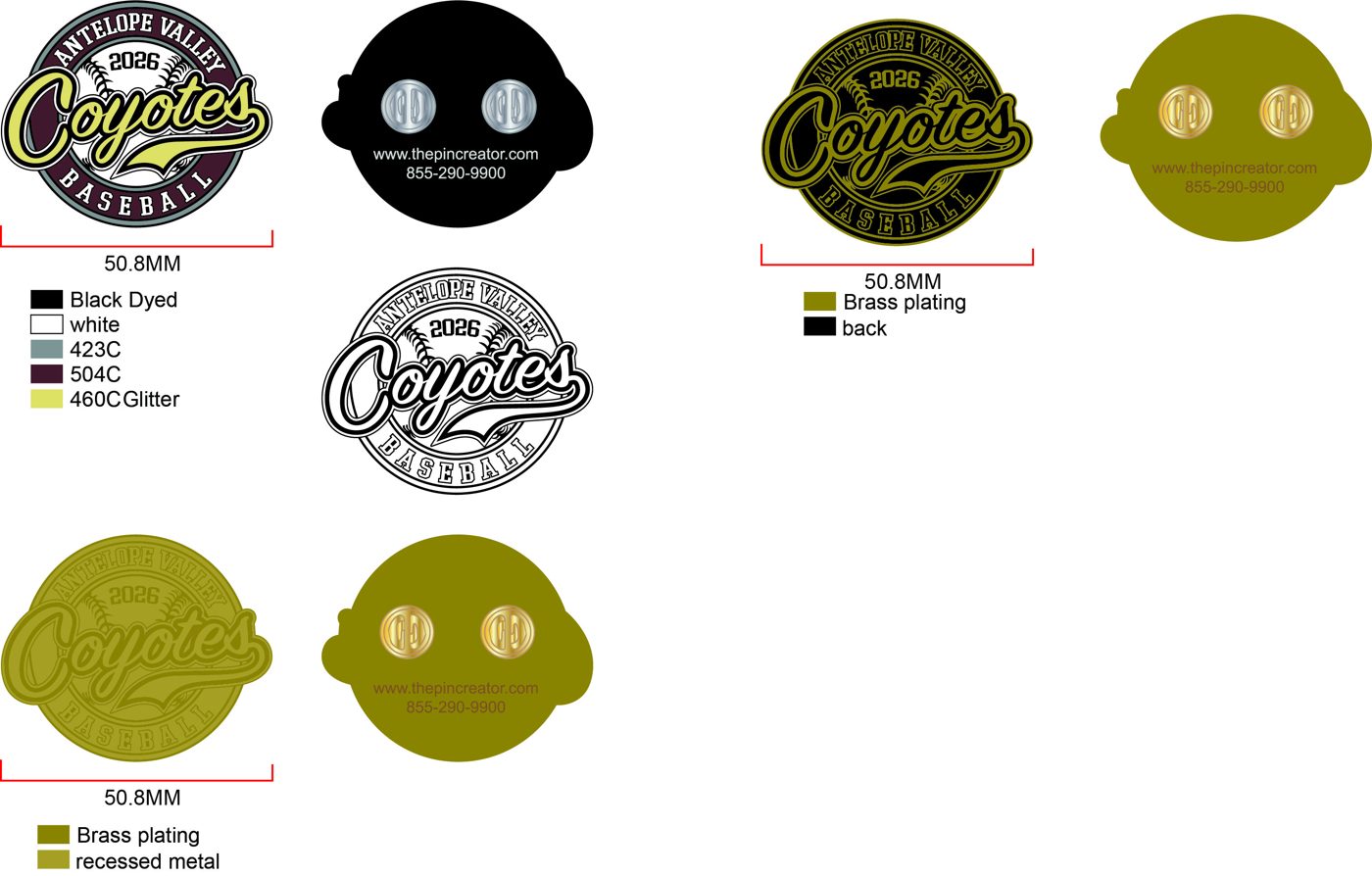 2.0 inch custom baseball trading pin, pin design, for an Antelope Valley, CA team — The Pin Creator