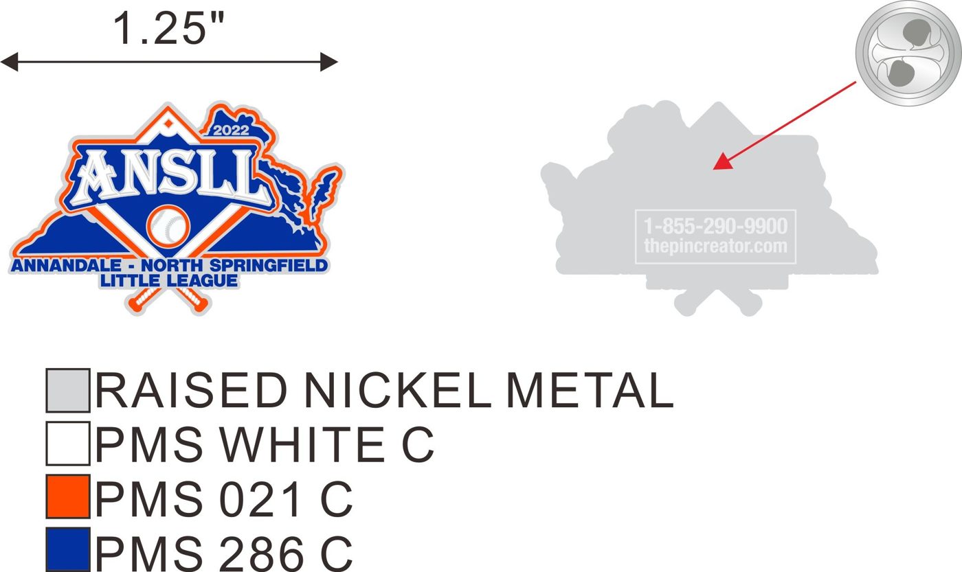 Custom baseball trading pin, final artwork, for a Burke, VA team — The Pin Creator