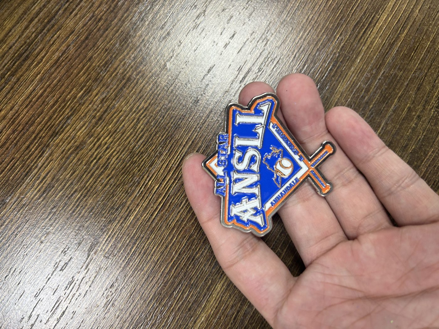 Custom baseball trading pin, finished pin, for a Burke, VA team — The Pin Creator