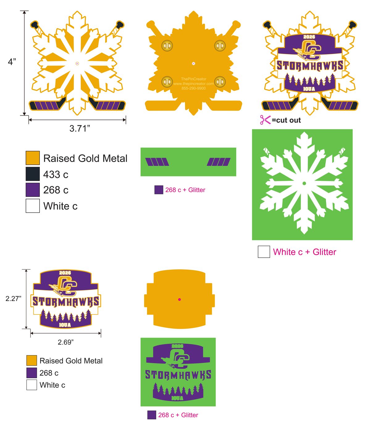 Custom hockey trading pin, final artwork, for a Chaska, MN team — The Pin Creator