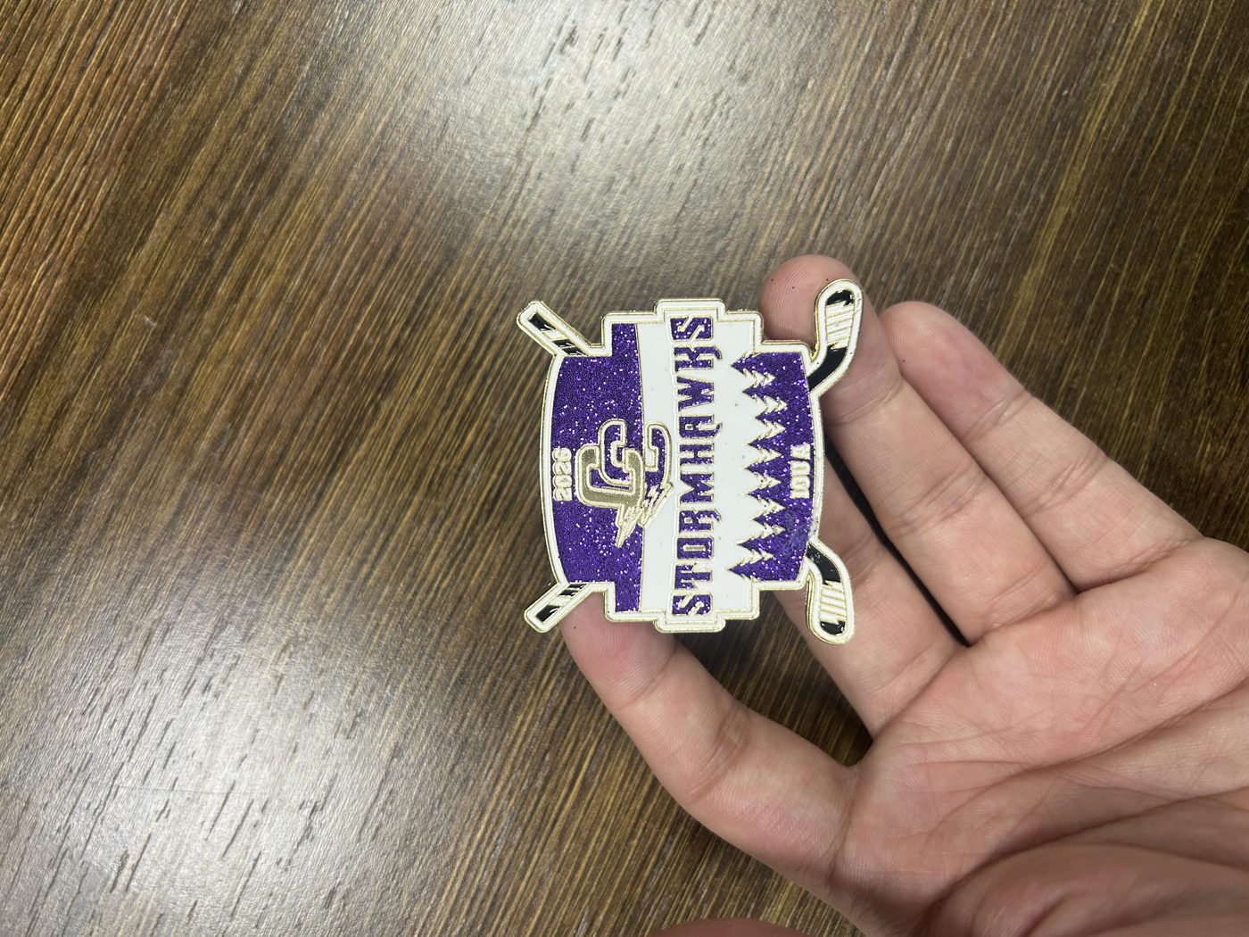 Custom hockey trading pin, finished pin, for a Chaska, MN team — The Pin Creator