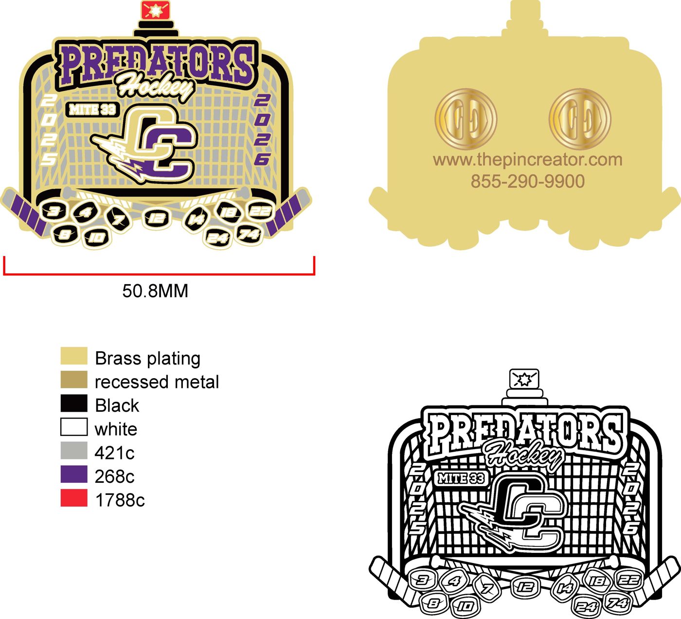 Custom hockey trading pin, pin design, for a Chaska, MN team — The Pin Creator