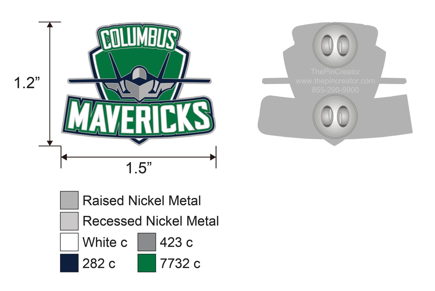 1.5 inch custom hockey trading pin, final artwork, for a Westerville, OH team — The Pin Creator