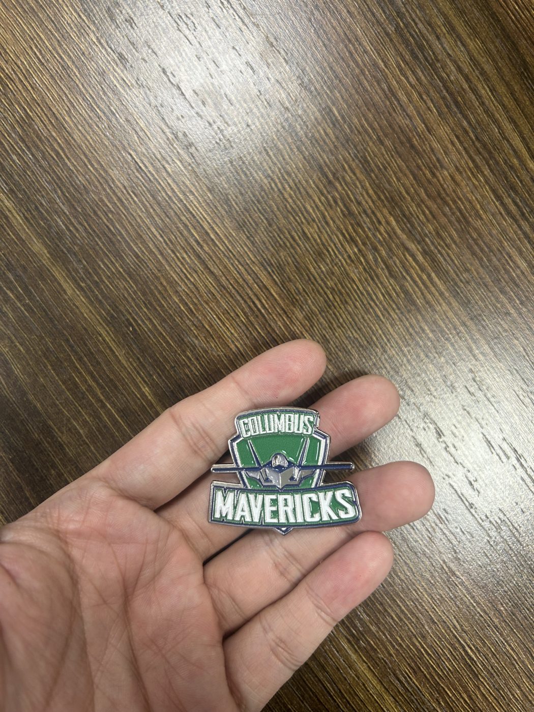 1.5 inch custom hockey trading pin, finished pin, for a Westerville, OH team — The Pin Creator