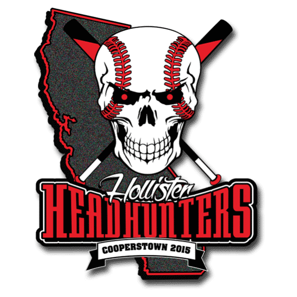 Baseball trading pin for the Hollister Headhunters
