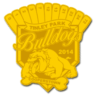 a Cooperstown baseball pin made for Tinley Park Bulldogs