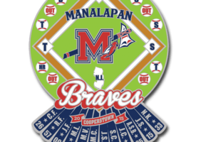 Custom baseball lapel pin for Manalapan Braves