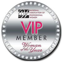 Corporate pin for, Woman of the Year, VIP Member