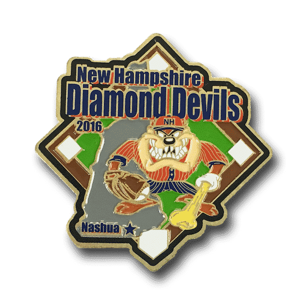 Baseball trading pins, New Hampshire diamond devils