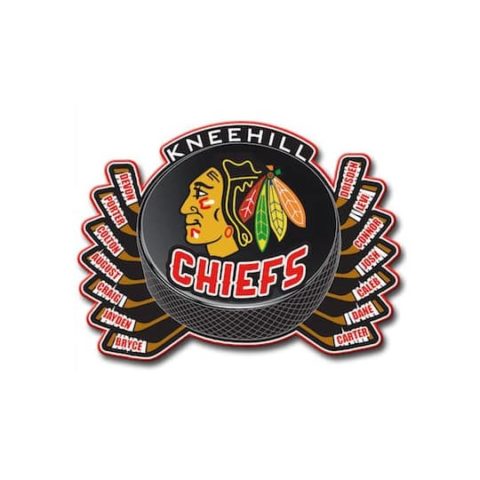 Hockey pins, kneehill chiefs, custom sports pins
