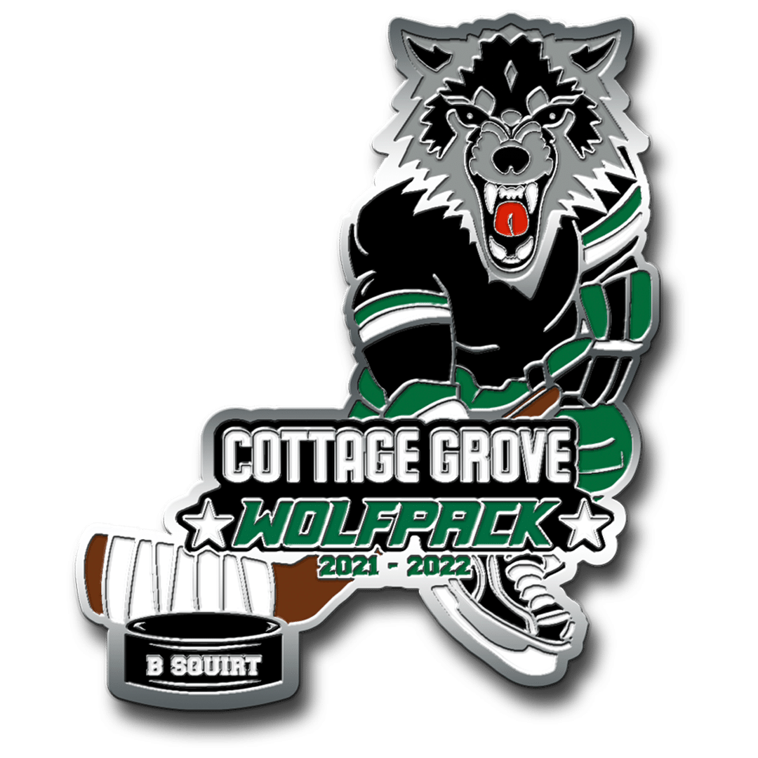Cottage grove Wolfpack, custom hockey trading pins