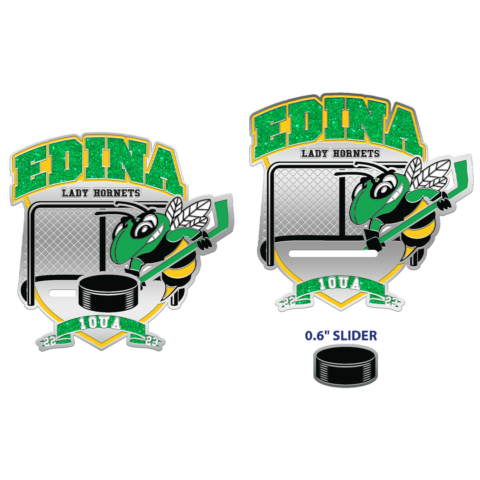 Edina lady hornets, ice hockey, custom trading pin