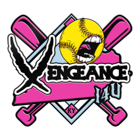 Vengeance, custom softball trading pin,