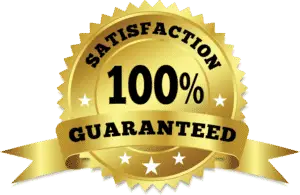 Gold seal with ribbon reads 100% Satisfaction Guaranteed, perfect for custom trading pins for baseball, softball, or hocke...