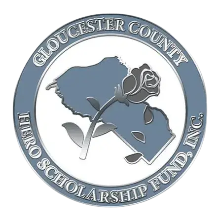 Gloucester County Hero Scholarship Fund logo for custom enamel lapel pins—ideal for corporate, baseball, softball team trades.